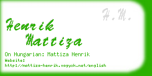 henrik mattiza business card